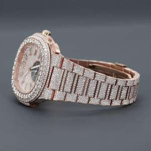Elegant Luxury <b>Mens</b> Mechanical <b>Watch</b> Round and Baguette Moissanite Diamond Unique <b>Watch</b> Analog Display Business Style <b>Mens</b> <b>Watch</b> - Product Image 2