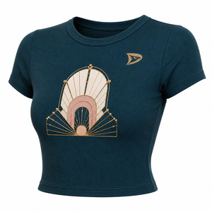 OEM Factory Custom Womens Y2K Printed <b>T</b>-<b>Shirt</b> Loose Fit Knitted Cotton Spandex Spring Eco-Friendly Low MOQ Breathable - Product Image 5