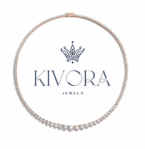 Collier tennis KIVORA plaqué or rose avec moissanite, certifié IGI, design couronne hip-hop, taille brillant, serti à griffes, cadeau de fête - Product Image 1