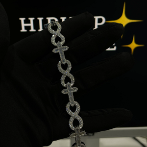 High Quality Cross <b>Infinity</b> Link <b>Bracelet</b> Iced Out 925 Silver Moissanite Diamond Hip Hop Luxury Jewelry Chain <b>Bracelet</b> Fashion - Product Image 3