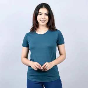 Camiseta de Algodón Duradera para Mujer, Color Sólido, Ligera, Suave al Tacto, Tejido Transpirable, Ideal para Atuendos Casuales - Product Image 2