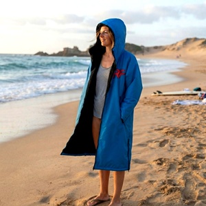 Factory Custom Men Adult Waterproof Dry <b>Changing</b> <b>Robe</b> Long Sleeve <b>Swim</b> Parka for Surf <b>Swim</b> Sports <b>Robe</b> Fleece Lining - Product Image 1