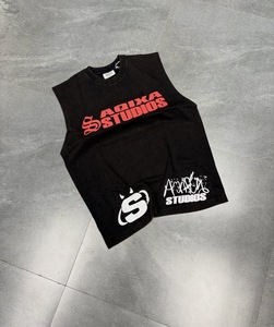 Camiseta sin mangas extragrande personalizada para hombre, de algodón con estampado gráfico, estilo urbano, tipo muscle tee, chaleco informal para gimnasio, OEM ODM - Product Image 4