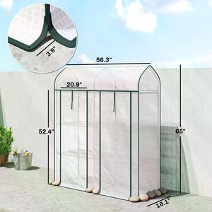Grande Serra da Giardino Moderna Pop-up in Acciaio Zincato con Telaio in Legno/Acciaio e Materiale in PVC/Vetro per la Crescita delle Piante all'Aperto - Product Image 3