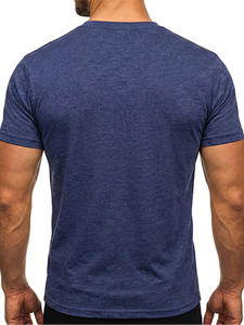 Summer <b>Men's</b> Short Sleeve Low-Neck Button-Up T-Shirt <b>Men's</b> <b>Base</b> <b>Layer</b> <b>Men's</b> Casual Top Suitable for Parties Beaches And Vacation - Product Image 3