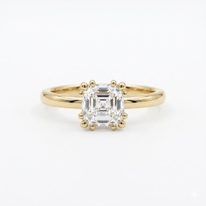 Elegante Anillo de Compromiso Solitario de Platino 950 con Corte Asscher de 1 Quilate, Color E, VS1, Diamante Cultivado en Laboratorio, Regalo de Aniversario - Product Image 1