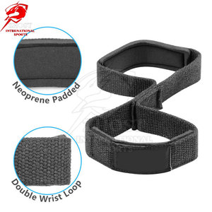 Correas de algodón para muñecas con 8 figuras de soporte, reforzadas para levantamiento de pesas, entrenamiento en gimnasios, clubes de fitness y deportes. - Product Image 3