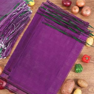 ถุงตาข่ายขนาดใหญ่สำหรับเก็บผลไม้ ถุงตาข่ายใส่หัวหอม ถุงเก็บผักแบบใช้ซ้ำได้พร้อมเชือกรูด ถุงใส่หัวหอมและมันฝรั่ง - Product Image 6