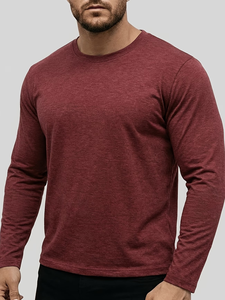 Men's Neck Short Sleeve Solid Green Cotton Jersey Casual T-Shirt Regular Fit Breathable Knitted Fabric 180g Eco-Friendly Blank - Product Image 2