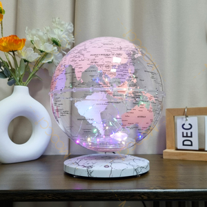 Globo Terráqueo Decorativo de 8 Pulgadas, Transparente, Educativo, para la Enseñanza de Geografía, Globo de Levitación Magnética, Globo Flotante, Lámpara - Product Image 4