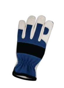 Guantes de Seguridad de Cuero Blancos, Azules y Negros con Puntas Antideslizantes, Resistentes a la Abrasión, con Muñequera Elástica y Resistentes a Impactos - Product Image 3