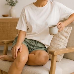 Ensembles de vêtements de détente pour femmes, 95% coton, doux et confortables, pyjamas pour femmes, respirants, ensemble de vêtements de détente d'été - Product Image 3