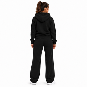 Conjunto Deportivo de Mujer de Alta Calidad con Sudadera con Cremallera y Pantalones Anchos con Cordón Ajustable, Traje Deportivo de Felpa - Product Image 2