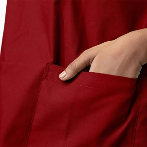 Women's Red <b>Scrub</b> Set V-Neck Short Sleeve With Pockets Hospital Uniform Woven Cotton Polyester Blend - Product Image 5