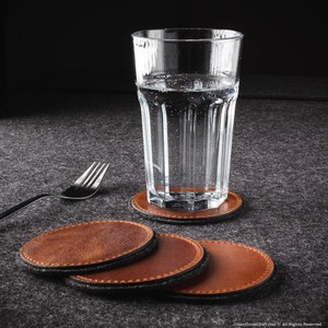 Genuine Leather Coasters for <b>Beer</b> Mug Large Round Drink Mat Set Luxury <b>Table</b> Protection Custom Manufacturer GLC-0039 - Product Image 6