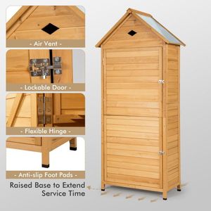 Capannone di stoccaggio per giardino esterno chiudibile a chiave in legno per uso esterno - Product Image 6