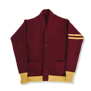 Men's V-neck <b>Cardigan</b> Full Sleeve Single Button Solid Color Wool Acrylic Winter Style Breathable <b>Thick</b> Anti-Pilling - Product Image 1