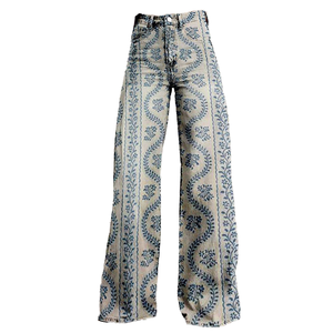 HANO 2024 Nouveau pantalon cargo droit en toile respirante pour femme, avec coutures à nœuds, taille mi-haute élastique, à lacets, non tissé, coupe ample, collection printemps - Product Image 5