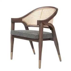 Premium <b>Grey</b> Padded Armchair Gold Metal <b>Frame</b> Velvet Dining Chair Designer Cafe Chair Elegant Restaurant Seating Furniture Pot - Product Image 1