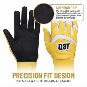 Gants de frappe de baseball personnalisés à doigts entiers, fermeture de poignet réglable, légers et respirants, pour l'entraînement au baseball, vente en gros - Product Image 4