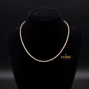 Elegante Collar de Diamantes Cultivados en Laboratorio, Cadena de Eslabones Chapada en Oro, Diseño Moderno y Lujoso, Regalo para Compromiso, Boda o Fiesta - Product Image 4