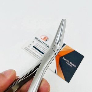 Pince à extensions capillaires en acier inoxydable à pointe plate courbée, avec logo gravé sur mesure, étui en cuir, pour extensions Remy chinoises à clipser - Product Image 6