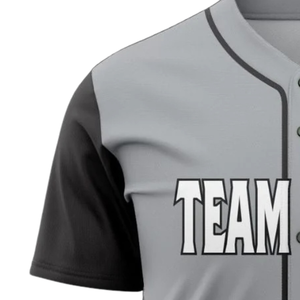 Camiseta Deportiva de Béisbol Personalizada para Hombre, Gris y Negra, con Botones, Transpirable, Uniforme de Equipo de Softbol, para Entrenamiento - Product Image 4