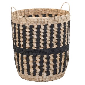 Seagrass <b>basket</b> with black pattern Handmade <b>Storage</b> <b>Basket</b> Wholesale eco-friendly Made in Vietnam - Product Image 1