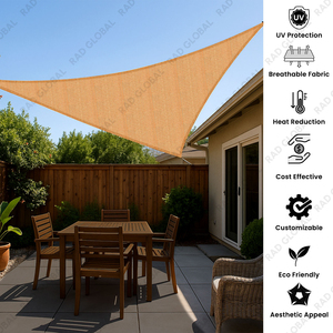 Voile d'ombrage triangulaire d'extérieur résistante aux UV pour jardin, auvent de terrasse, abri de voiture - Product Image 2