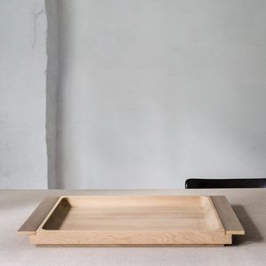 Bandeja rectangular grande de madera con asas laterales, tabla multiusos para servir bebidas, aperitivos y cenas. - Product Image 3