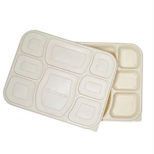 Bandeja de almidón de maíz de calidad premium para 8 porciones, ideal para entrega de alimentos y empaques para llevar, disponible al mejor precio. - Product Image 4