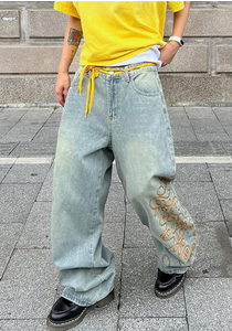 Premium Quality Baggy Jeans with Relaxed Loose Fit – Vintage Wash Wide Leg Denim Pants for Modern Street Style - Product Image 6