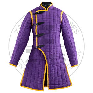 Abrigo Gambeson Morado de Alta Calidad, Chaqueta Aketon Acolchada Gruesa Hecha a Mano, Armadura de Algodón para Disfraz de Caballero Vikingo para Usar en Invierno - Product Image 4
