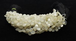 AAA Natural White Moonstone Faceted Heart Shape Beads 9-10MM Moonstone <b>Gemstone</b> Beads 8 Inch Strand White Moonstone Heart Beads - Product Image 5
