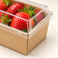 Boîtes cadeaux carrées rigides en papier kraft avec couvercle transparent personnalisé de qualité supérieure pour l'emballage de fruits, de desserts, de pâtisseries et de collations