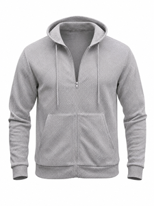Custom Textured Full <b>Zip</b> Hoodie Premium Heavyweight Fleece Sweatshirt Unisex Streetwear <b>Zip</b> <b>Up</b> Jacket OEM ODM - Product Image 1