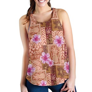 Women's Floral Patchwork Tank <b>Top</b> Scoop Neck Breathable Knitted Polyester Casual Style Digital Printed <b>Feather</b> Embellished - Product Image 3
