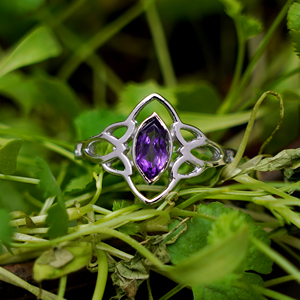 High Quality Natural Amethyst Marquise Cut <b>Ring</b> 925 Sterling Silver Designer Gemstone <b>Ring</b> Bulk Supplier - Product Image 3