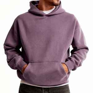 Sweat-shirt à capuche unisexe en tricot pour hommes, coupe oversize, vente en gros, nouvelle mode, polaire épaisse, grandes tailles, sweats à capuche personnalisés pour hommes - Product Image 3