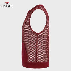 Factory Price Breathable Men Sports Mesh Sleeveless Mesh <b>Singlets</b> for Men Transparent Vest for Sale Transparent Vest - Product Image 6