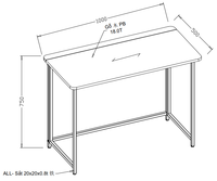 Table pliante moderne en métal pour l'étude, le bureau, la maison, le salon, l'hôtel