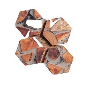 Craftsy Home Set de sous-verres en résine époxy de qualité artisanale avec effet océan Dessous de verre ronds et carrés décoratifs en résine époxy - Product Image 1