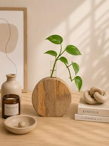 Wooden Scandinavian Handmade Modern Eco-Friendly Table <b>Vase</b> <b>Mini</b> Flower Holder Home Decor Desktop Centerpiece - Product Image 1