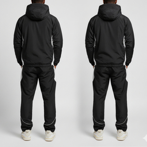 Ensemble coupe-vent d'entraînement extérieur respirant, survêtement sportif personnalisé, fabricant de coupe-vent en nylon avec fermeture éclair intégrale à manches longues - Product Image 6