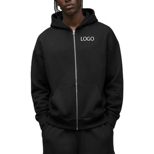 Sweat à capuche pour homme à logo personnalisé, coupe classique, couleur unie, streetwear / Sweat à capuche zippé respirant de haute qualité, prix d'usine, sweat à capuche chaud pour homme 2026 - Product Image 1