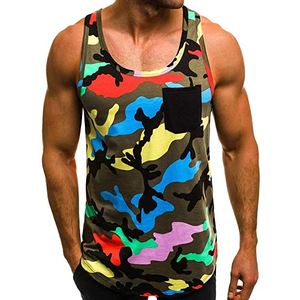 Breathable Sublimation Quantity Print Summer OEM Fitness Gym Tank Tops Custom Made Vests <b>Singlets</b> Sports <b>Men</b> 100% Polyester - Product Image 4