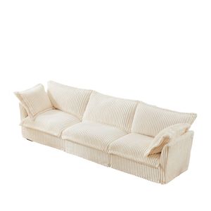 Divano Moderno a 3 Posti con Rivestimento, Braccioli Comodi e Molteplici Cuscini Morbidi, Seduta Profonda e Flessibile per Soggiorno - Product Image 6