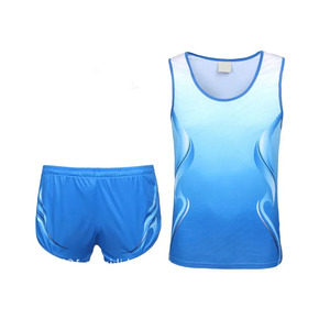 Uniformes de Atletismo para Adultos, Camiseta sin Mangas con Estampado de Bandera Roja, Blanca y Azul, Secado Rápido, Absorción de Humedad, Pantalones Cortos con Cintura Elástica - Product Image 2