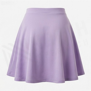 Women A-Line Mini <b>Skirt</b> Solid Color <b>Elastic</b> <b>Waist</b> Comfortable Spandex Polyester <b>Skirt</b> All Seasons Wear - Product Image 2