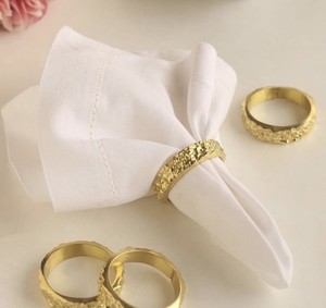 Anneaux de serviette en laiton doré de luxe pour mariage, restaurant, hôtel, porte-serviettes en métal tendance pour accessoires de table de luxe - Product Image 3
